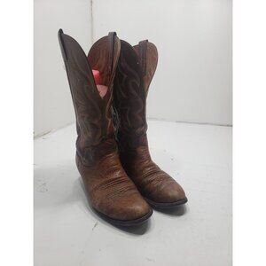 Nocona 6525 Vintage Bullhide Leather Embroidered Accents Cowboy Boots Size 8EE